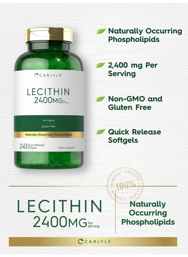 مكمل كارلايل ليسيثين | ٢٤٠٠ ملغ | ٢٤٠ كبسولة جيلاتينية لينة | مع فوسفوليبيد طبيعي | غير معدل وراثيًا، خالٍ من الغلوتين - Image 3