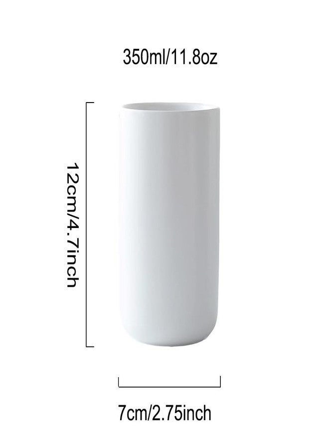 RabyLeo Ceramic mouthwash cup, simple home bathroom wash and brush rack, milk and yogurt breakfast cups. (White-A) - Image 2