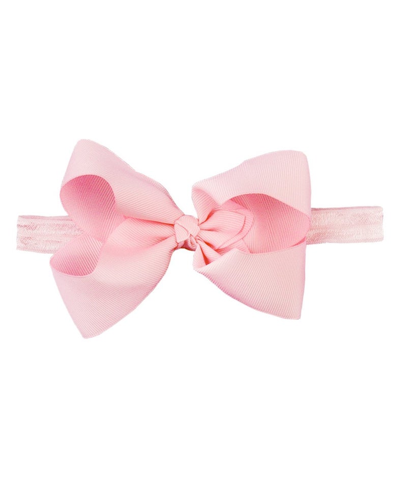 RuffleButts Girls Pink Bow Headband - One Size - Image 1