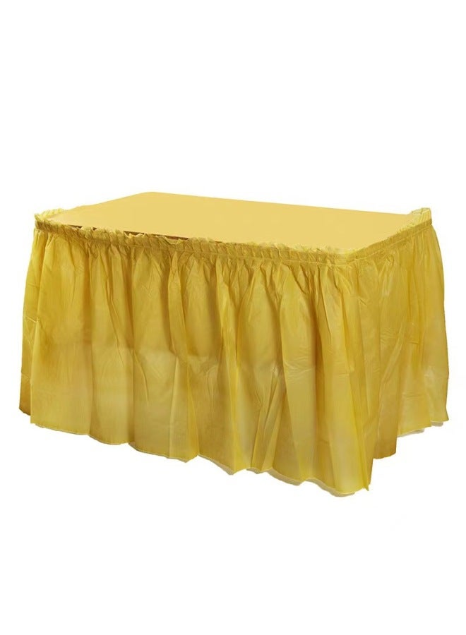 Ins Style Tablecloth Colorful Birthday Party Disposable Tablecloth PEVA Waterproof Disposable Tablecloth Wedding-Color:Pink-Specifications:Table Skirt 420*70cm  - Image 3
