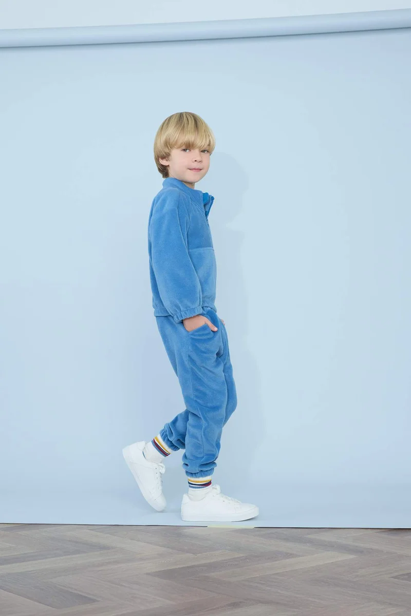 ديفاكتو Baby Boy Fleece Sweatshirt Sweatpants 2 Piece Set