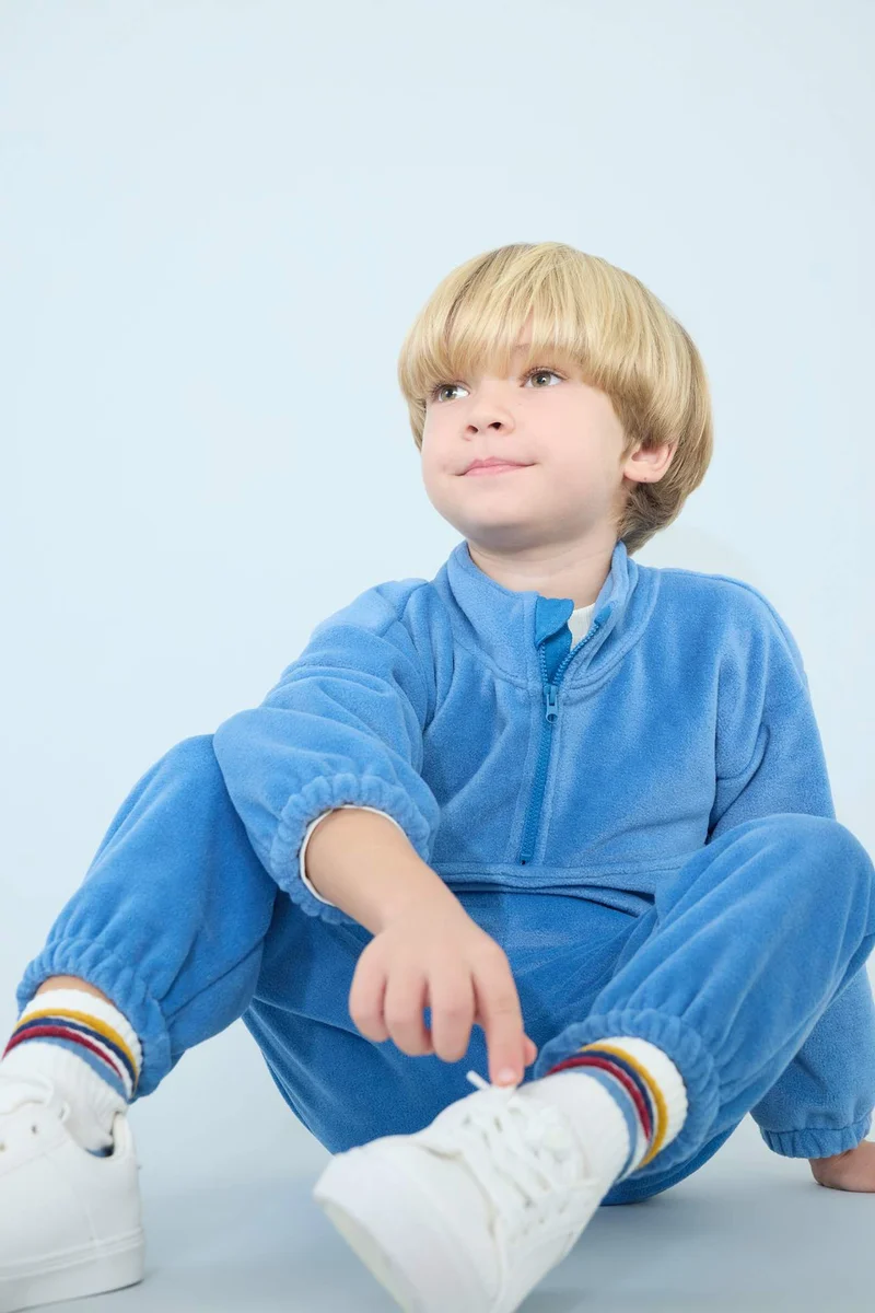 ديفاكتو Baby Boy Fleece Sweatshirt Sweatpants 2 Piece Set