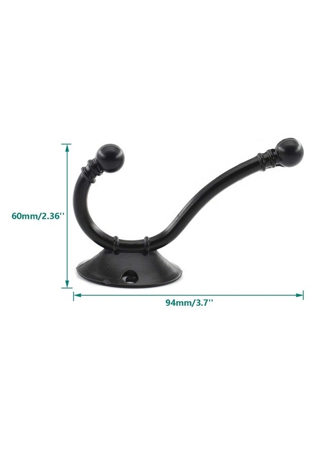 5 Pack Coat Hooks Wall Mounted, Metal Hooks ,Waterproof Rustic Shower Hanger Hooks for Garage Kitchen Bathroom with Screws (Black) - Image 5