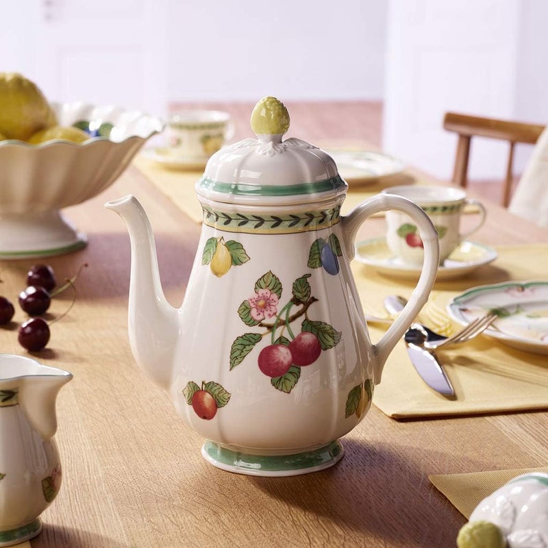 Villeroy & Boch Villeroy  Boch French Garden Fleurence Coffeepot 4225 oz Premium Porcelain WhiteMulticolored  - Image 2