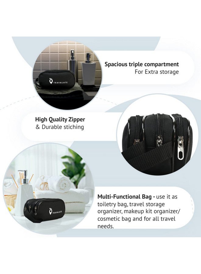 TRAVALATE Polyester Toiletry Bags Bags Makeup Shaving Kit Pouch Aider Rust Polyester Travel Kit Bag With Belt For Men And Women -Black, 5 cm - Image 5