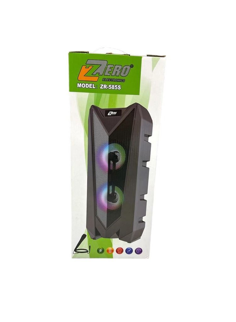 زيرو مكبر الصوت ZR-585S1.0 مع ميكروفون و بطارية لون أسود - Image 3