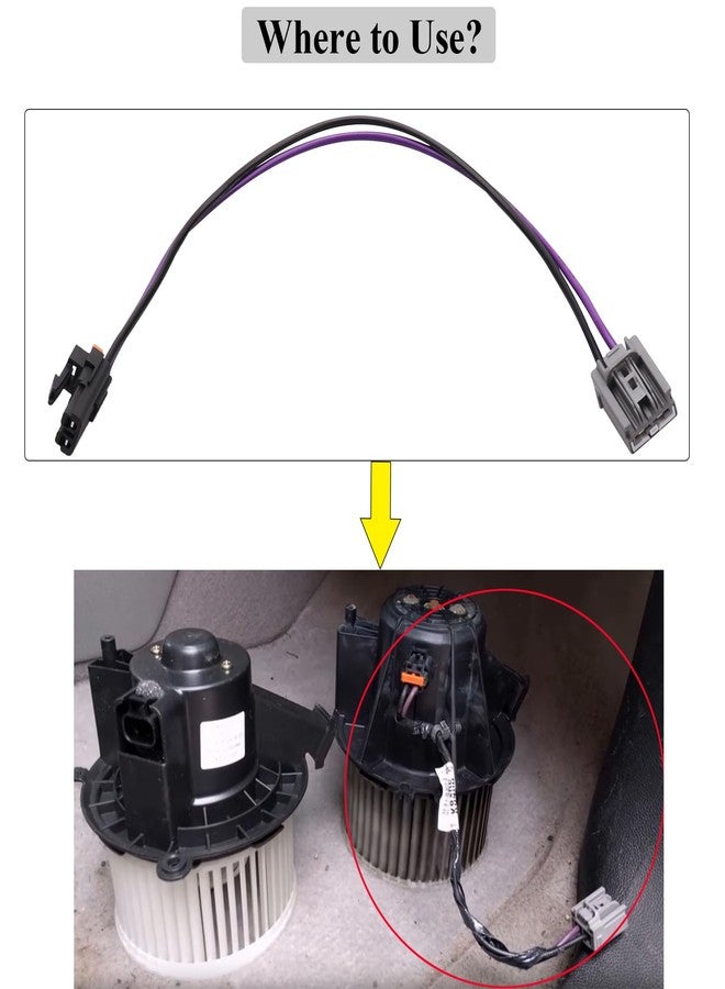 HOPUT 15-75221 1575221 22957044 GM Equipment Blower Motor Wiring Harness, 15887352 Silverado Fan GM AC Harness Blower Motor Connector Compatible with GMC Sierra Yukon Xl Chevy Tahoe Suburban Hummer H2 - Image 4