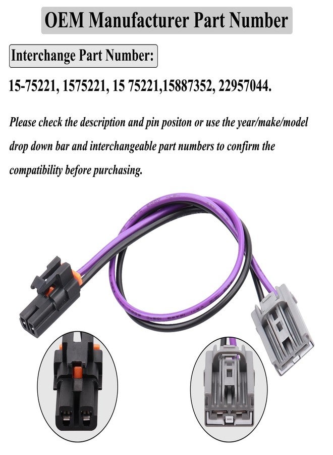 HOPUT 15-75221 1575221 22957044 GM Equipment Blower Motor Wiring Harness, 15887352 Silverado Fan GM AC Harness Blower Motor Connector Compatible with GMC Sierra Yukon Xl Chevy Tahoe Suburban Hummer H2 - Image 2