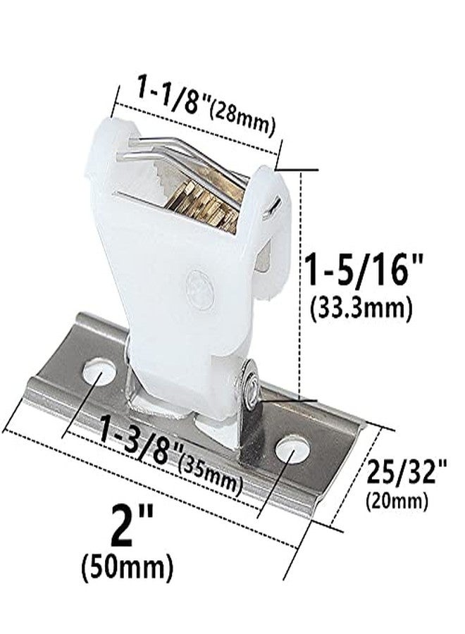 Cutelec 4pcs Cord Lock Mechanism for 3 line Swivel Type White Plastic and Stainless Steel Bracket for Roman Blinds Woven Wood Shades and Bamboo Blinds - Image 2