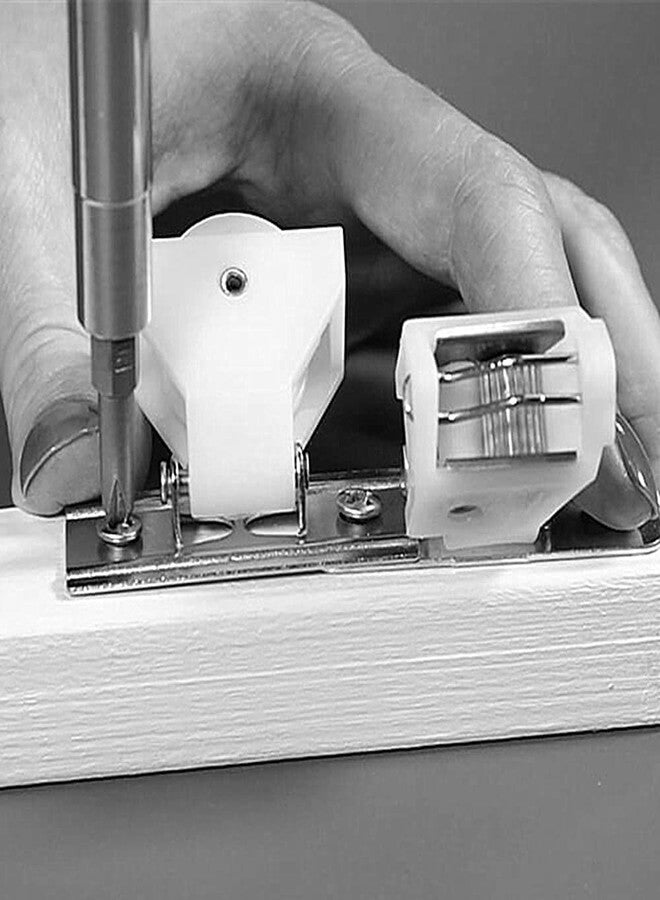 Cutelec 4pcs Cord Lock Mechanism for 3 line Swivel Type White Plastic and Stainless Steel Bracket for Roman Blinds Woven Wood Shades and Bamboo Blinds - Image 4
