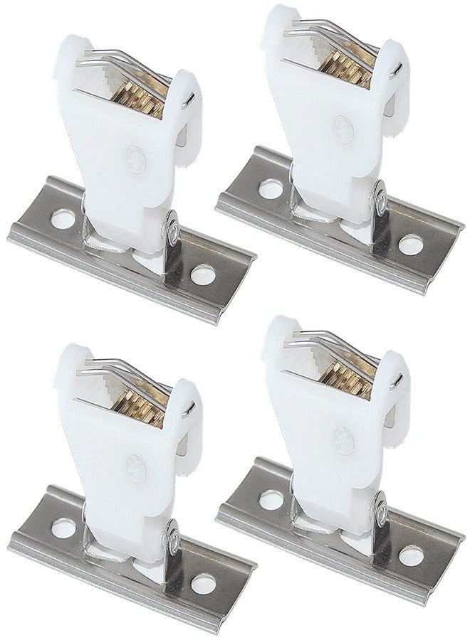Cutelec 4pcs Cord Lock Mechanism for 3 line Swivel Type White Plastic and Stainless Steel Bracket for Roman Blinds Woven Wood Shades and Bamboo Blinds - Image 1