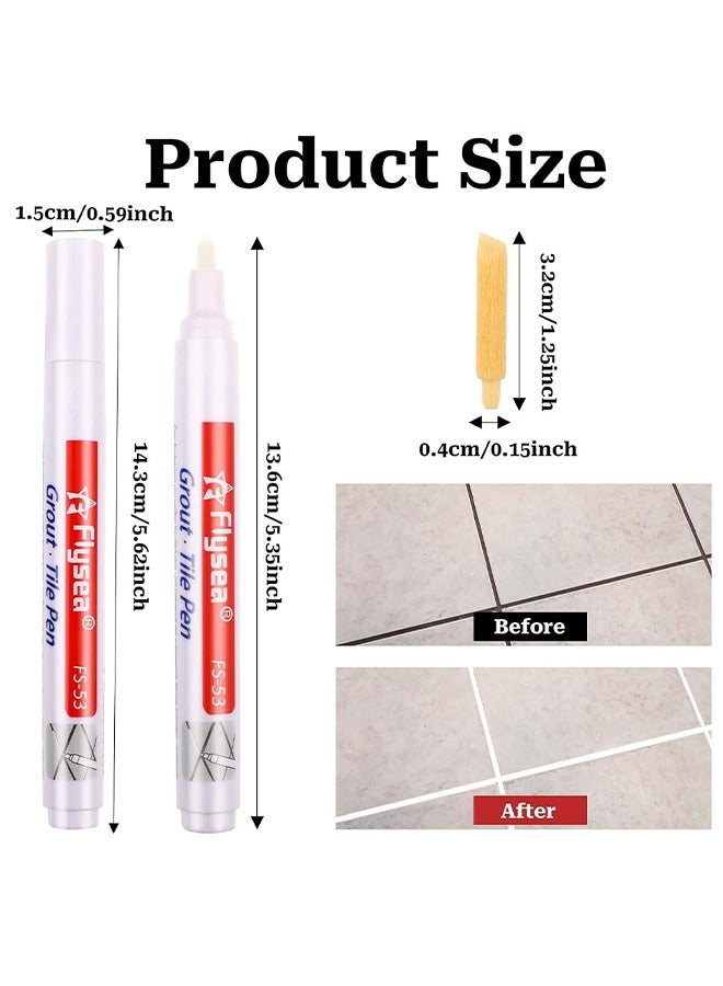 5 قطع بلاط القلم الجدار الجص المرمم القلم إصلاح ماركر الجص حشو القلم لاستعادة بلاط الجص الجدار الطابق الحمامات والمطبخ (أبيض) - Image 2