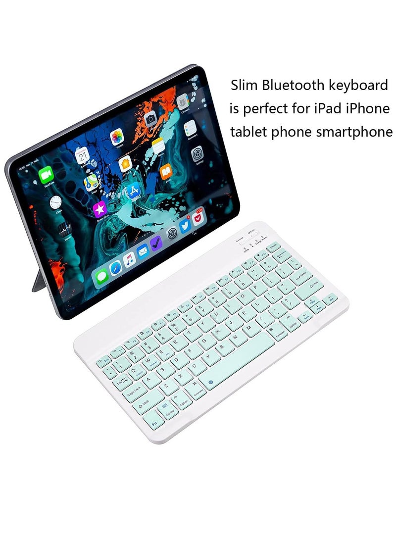 لوحة مفاتيح بلوتوث رفيعة للغاية، محمولة صغيرة قابلة لإعادة الشحن لأجهزة Apple iPad iPhone وSamsung Tablet والهواتف الذكية iOS وAndroid Windows 10 بوصة - Image 4