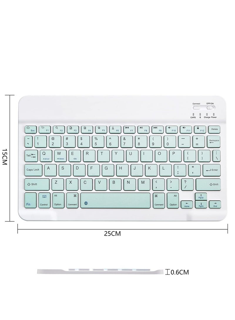 لوحة مفاتيح بلوتوث رفيعة للغاية، محمولة صغيرة قابلة لإعادة الشحن لأجهزة Apple iPad iPhone وSamsung Tablet والهواتف الذكية iOS وAndroid Windows 10 بوصة - Image 2