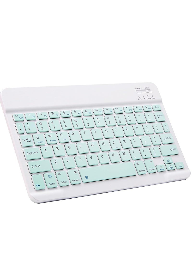 لوحة مفاتيح بلوتوث رفيعة للغاية، محمولة صغيرة قابلة لإعادة الشحن لأجهزة Apple iPad iPhone وSamsung Tablet والهواتف الذكية iOS وAndroid Windows 10 بوصة - Image 1