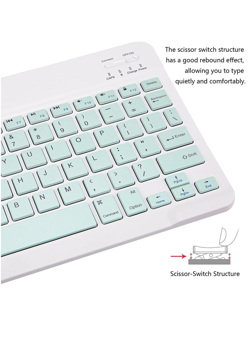 لوحة مفاتيح بلوتوث رفيعة للغاية، محمولة صغيرة قابلة لإعادة الشحن لأجهزة Apple iPad iPhone وSamsung Tablet والهواتف الذكية iOS وAndroid Windows 10 بوصة - Image 3