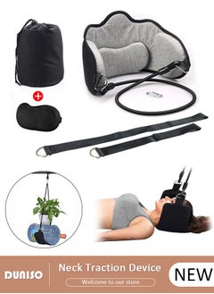 DUNISO Neck Traction Device for Home Use,Neck Hammock,Neck Stretcher Strap, Adjustable Neck Head Traction for Neck Pain,Neck Stretcher with Release Buckle, Portable Relief Massager Pain Relief Relaxation Cervical Support for Men Women Indoors or Outdoors  - Image 1