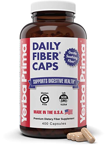 Yerba Prima Daily Fiber Caps Formula 400 Capsules Both Soluble and Insoluble with Psyllium Seed Husks Acacia Gum Apple Fiber and More Dietary Supplement - Image 2
