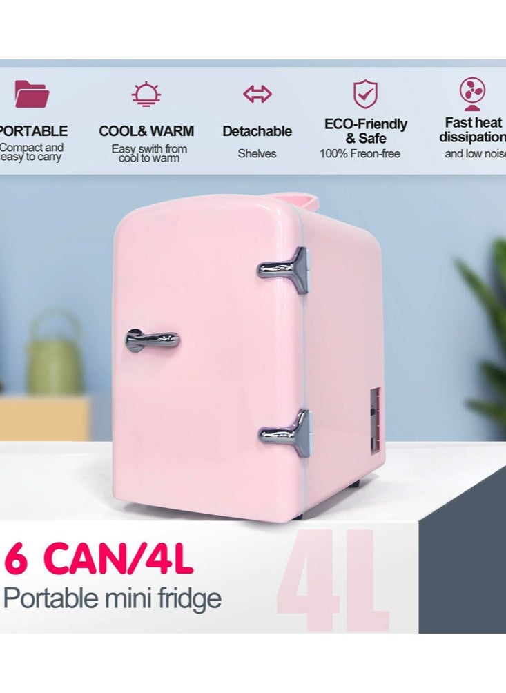 Joshberg Mini Fridge, 4 Liter /6 Cans Skincare Fridge for Bedroom, Dorm, Car, Office,  Small Compact Fridge, Thermoelectric Cooler and Warmer  - Image 2