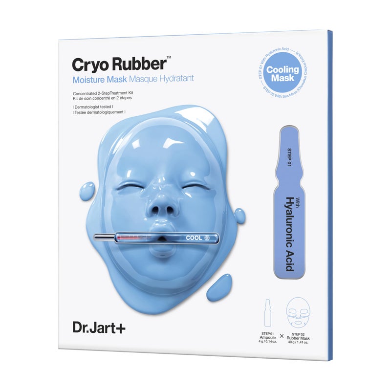 DrJart Cryo Rubber Face Mask with Moisturizing Hyaluronic Acid  Korean Skin Care  Travel Size 1 Pack