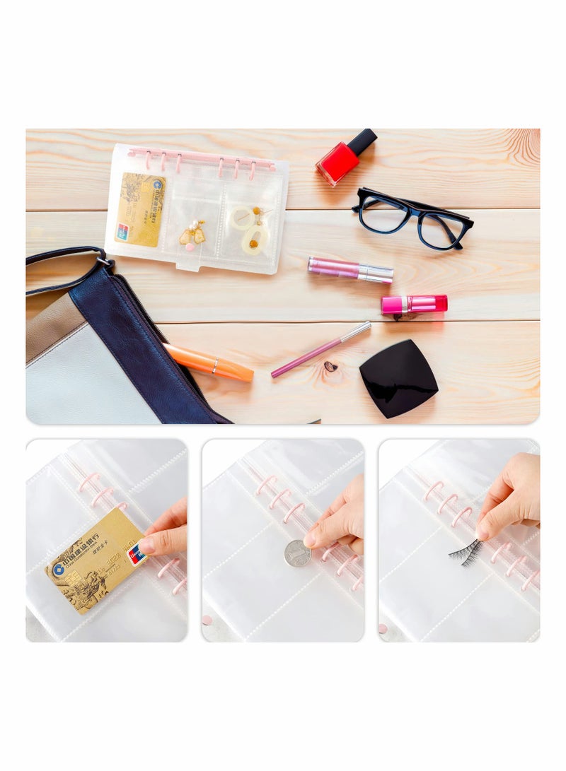 KASTWAVE كتاب تخزين المجوهرات الشفاف (160 فتحة بطاقة و30 كيس زيبلوك) - Image 3