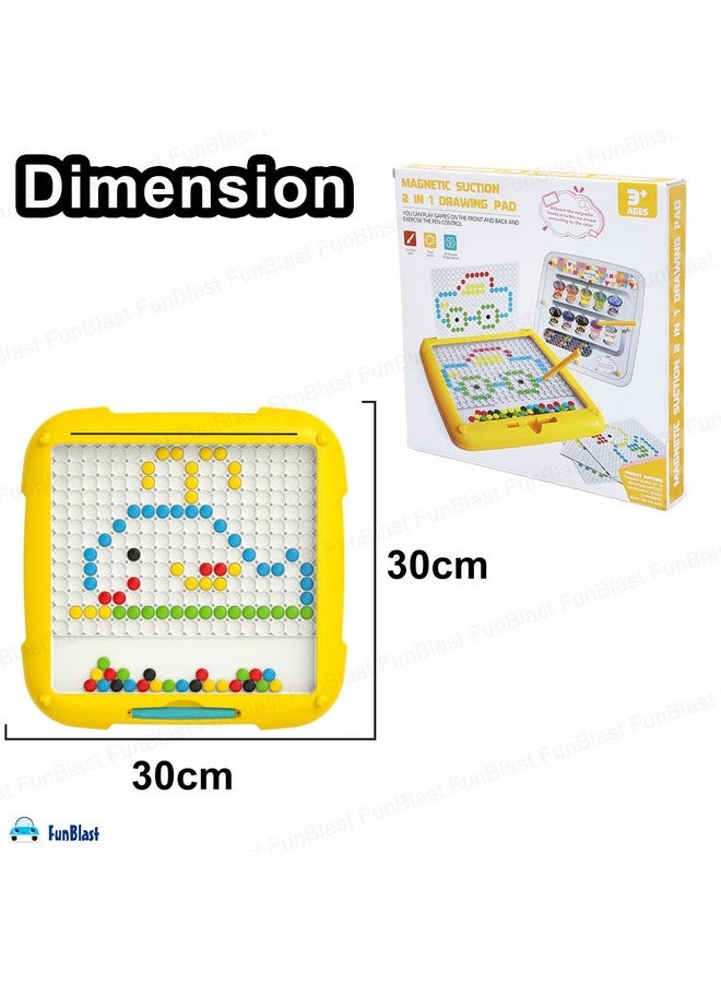 FunBlast Magnetic Beads Board Game for Kids - MagPad, Educational Learning Toys for Kids, Magnetic Dot Art Game, Magnetic Drawing Board, Double Sided Magnetic Suction Drawing Pad for Kids (Yellow) - Image 3
