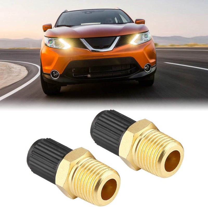 woobles Car Tire Inflating Valve, 2Pcs 1/8" NPT MPT Car ABS + Brass Air Compressor Tank Fill Valve - Image 5