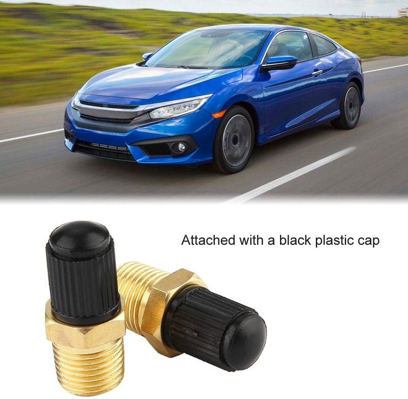 woobles Car Tire Inflating Valve, 2Pcs 1/8" NPT MPT Car ABS + Brass Air Compressor Tank Fill Valve - Image 3