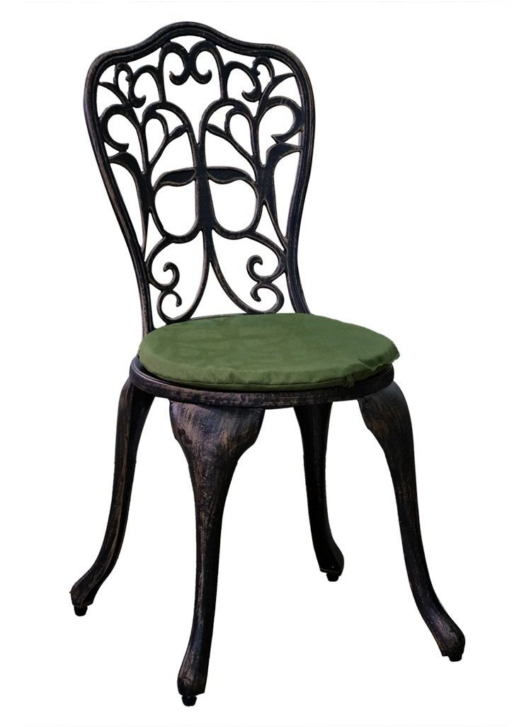 Oasis Casual Cast Aluminium Brown Balcony Set with Green Cushion BY101  - Image 2