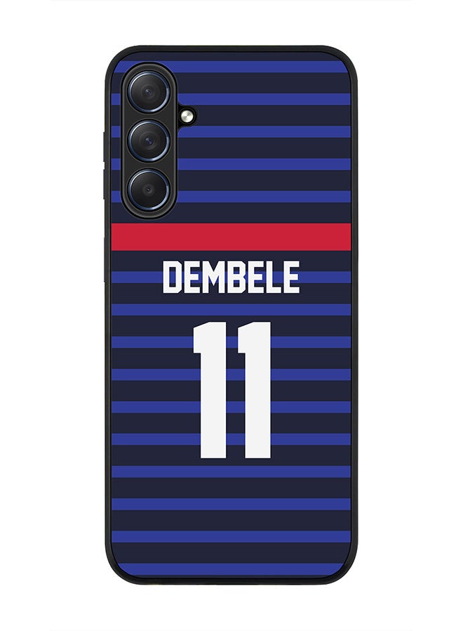 Stylizedd Rugged Black edge case for Samsung Galaxy M54 5G, Slim fit Soft Case Flexible Rubber Edges Anti Drop TPU Gel Thin Cover -  Football Team - France, Player Name - Dembele - Image 1