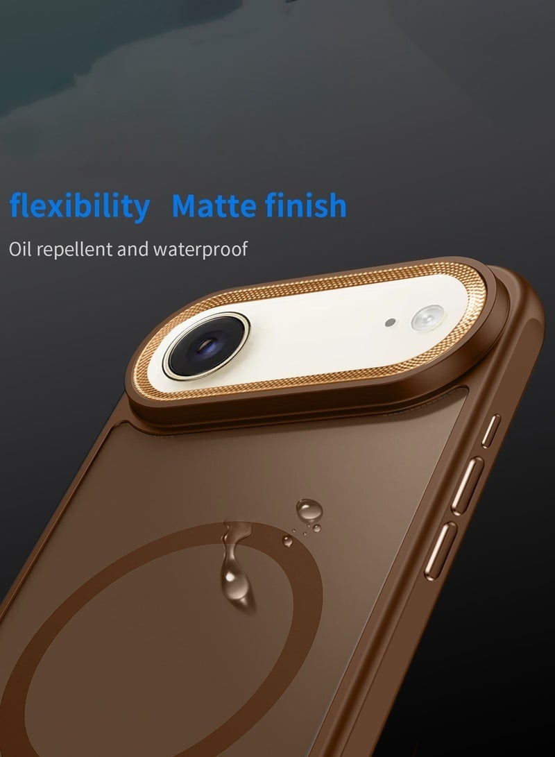 ELTRAZONE iPhone Air 5G 2025 Hard Silicone Hybrid Translucent Case | Slim Stylish Magnetic MagSafe Compatible Shockproof Protective Cover with Drop Protection & Scratch Resistance (MCMPMN) - Brown - Image 2
