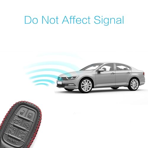 MECHCOS Compatible with Chrysler Voyager Pacifica 7 Buttons Leather Case Key Fob Cover Keyless Remote Start Control Holder Protector - Image 3