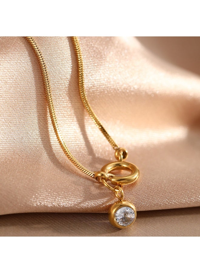 AuliceVerse Women's 18K Gold Plated Stainless Steel Chain Bracelet Set for ladies - Braided Chain & Snake Chain with Crystal Charm - Image 5