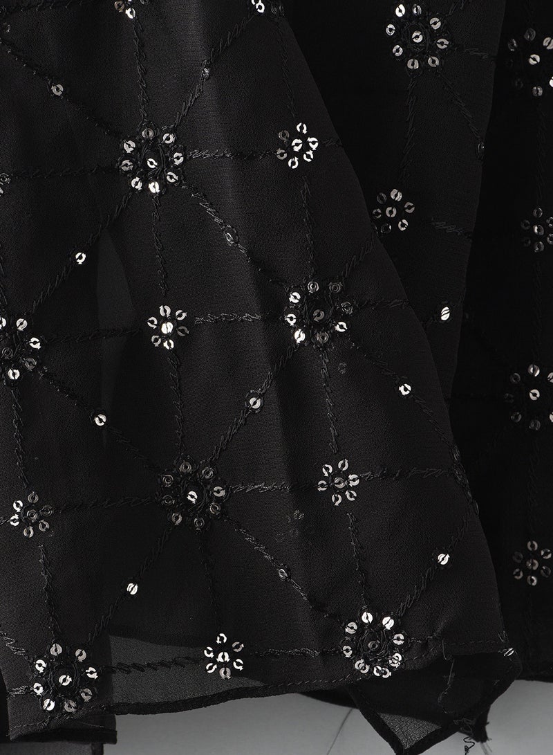 Glamz Black Printed Scarf 18X72 inches - Image 3