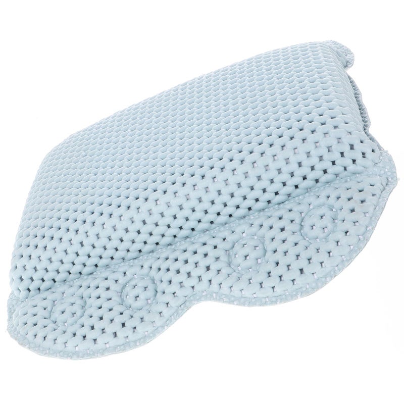 Blue PVC Foam Bath Pillow With Strong Suction Cups Neck Support Headrest For Spa Hotel Home - Image 2