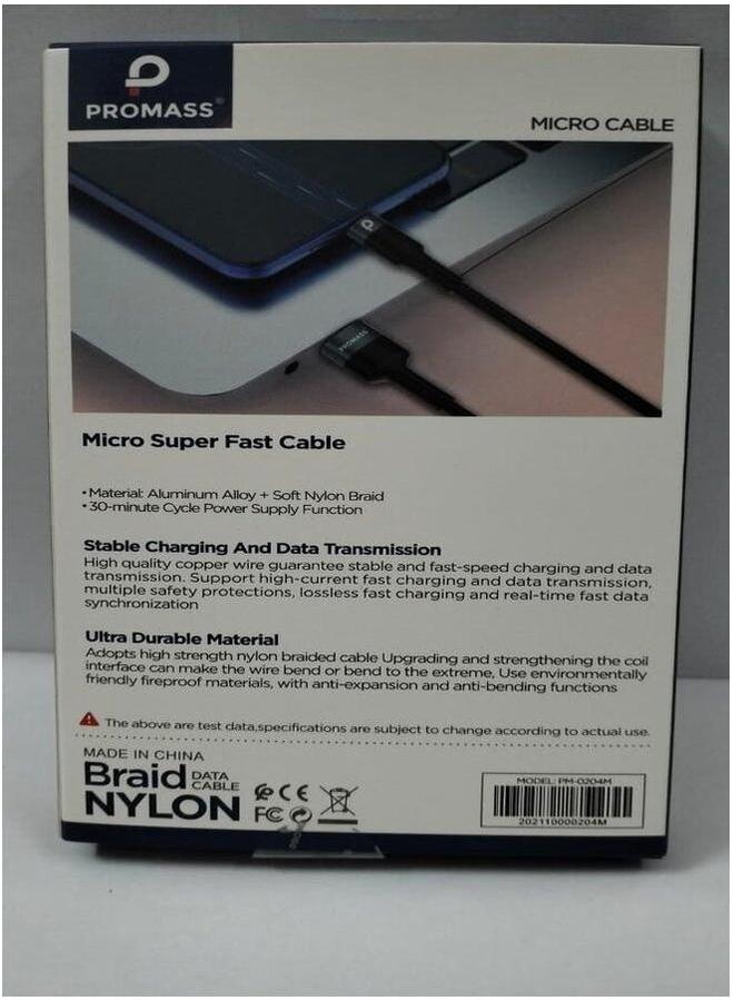 Promass Original Micro Fast Data Cable Black. - Image 3