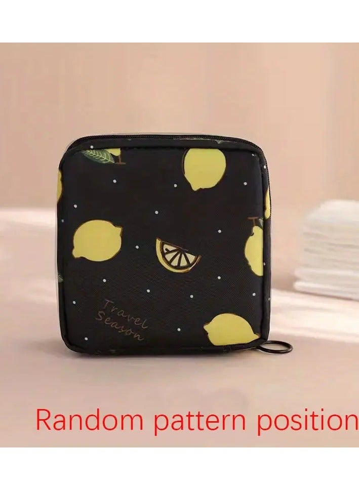 ORiTi Portable Storage Bag for Sanitary Naokin Pads Cartoon Waterproof Sanitary Napkim Storage Bag Girls Physiological Period Tampon Organizer Bag Mini Bag - WHITE - Image 1