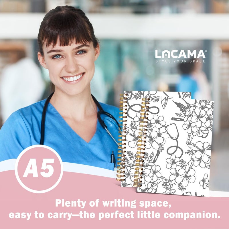 Lacama Nursing School Planner Nurse Notebook Journal, Nurse Gifts for Women,Nursing Essentials for Nurses, Nurses Week Gifts, Nurse Graduation Gift, A5 Spiral Notebook - Image 2