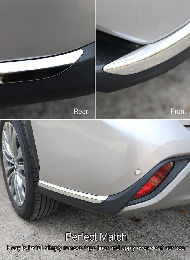 YAKANEY for Toyota Highlander 2020-2024 Chrome Sporty Bumper Corner Guards Protective Trims, Real 304 Stainless Steel Front Rear Bumper Molding for 2024 2023 2022 2021 2020 Highlander Exterior Accessories - Image 5