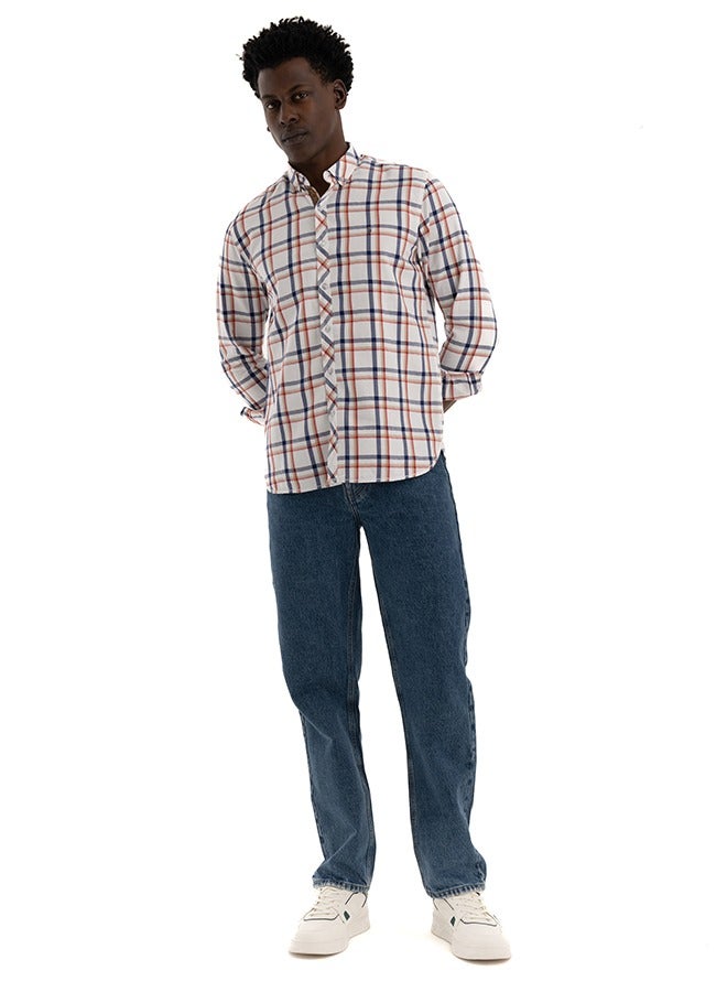 Shirt Men's, Stylish, Oxford Cotton ,blue, Multicolor