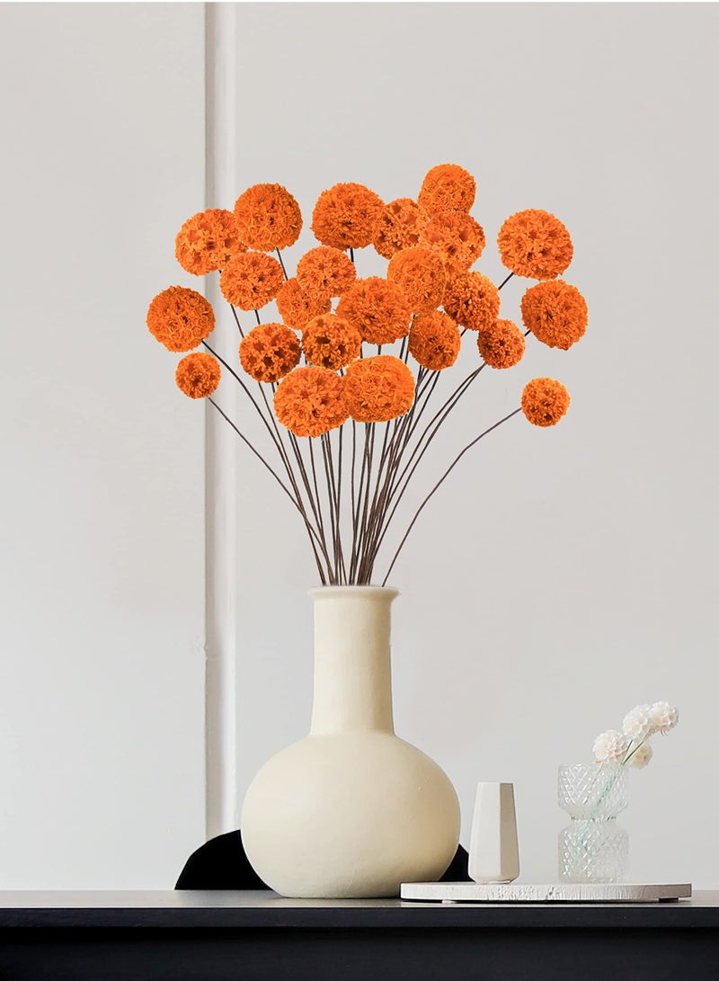SOLARAE 24 PCS Dried Craspedia Billy Balls Flowers Bouquet 18" Natural Dried Flowers Perfect For Vase Arrangements Wedding Centerpieces Party & DIY Home Decor - Image 4