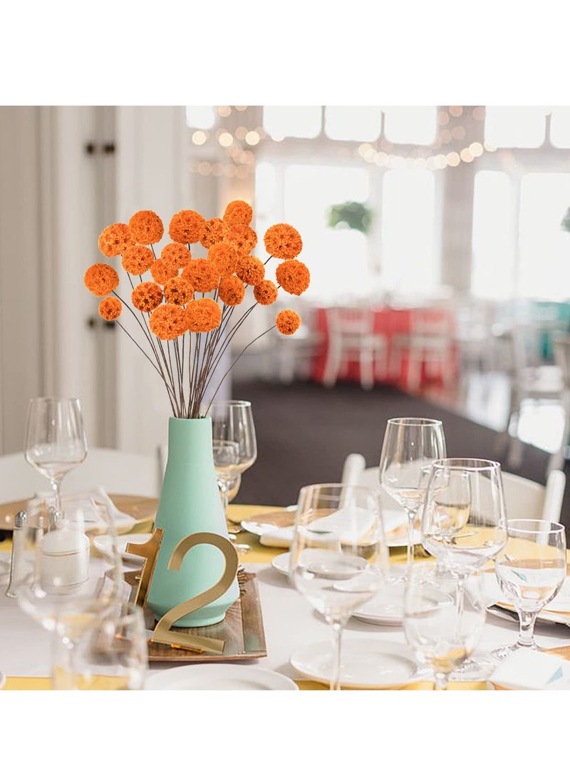 SOLARAE 24 PCS Dried Craspedia Billy Balls Flowers Bouquet 18" Natural Dried Flowers Perfect For Vase Arrangements Wedding Centerpieces Party & DIY Home Decor - Image 5