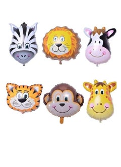 Brain Giggles BrainGiggles 6 Pcs Jungle Safari Animals Balloons Theme Birthday Party Decorations  - Image 1