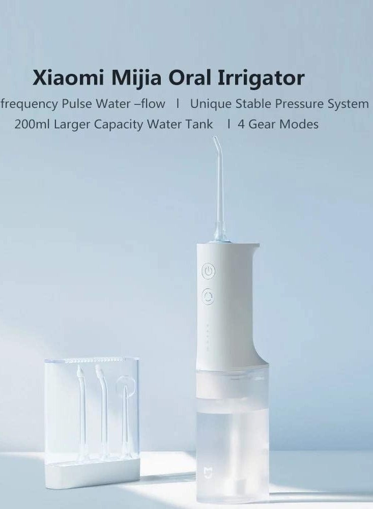 ميثيا منظف ​​الأسنان الأصلي Mijia Water Flosser IPX7 مقاوم للماء كهربائي عن طريق الفم (أبيض) - Image 4