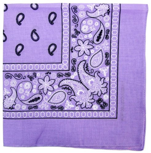 Kaiser Novelty Bandanas Paisley Cotton Bandanas (Lavender 22 X 22 in) - Image 3