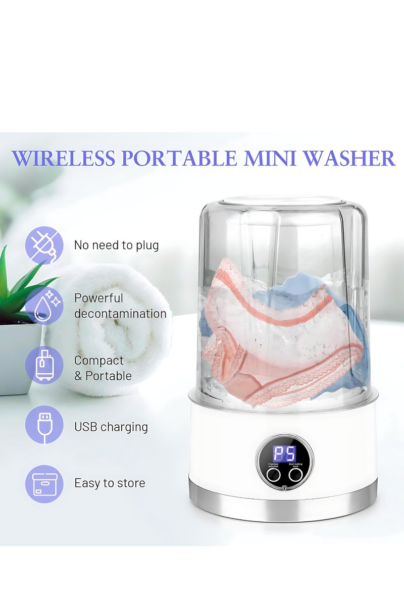 ALMiHomi Portable Mini Washing Machine – Small Laundry Washer for Travel & Home, Smart Delicates Cleaner with Multi-Turbo Rotation, Rechargeable, Quiet & Leak-Proof, Ideal for Underwear, Socks & Baby Clothes  - Image 3