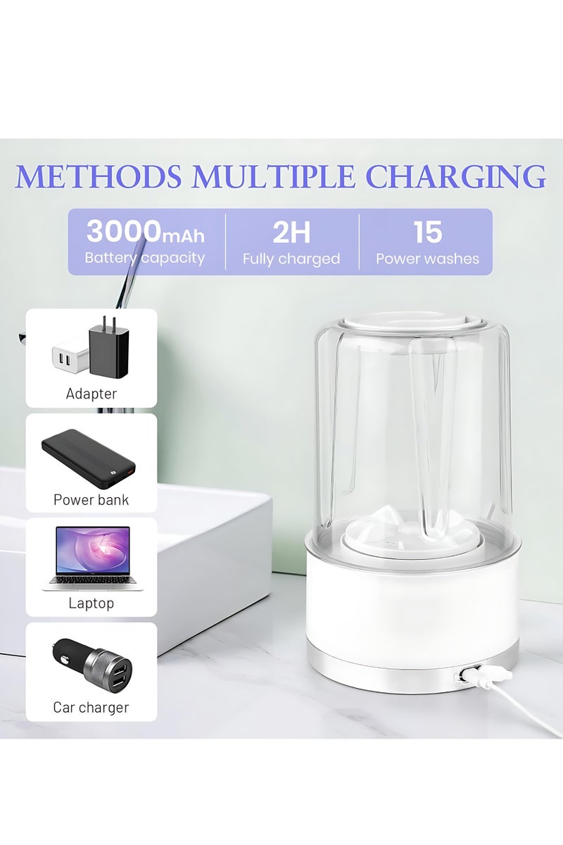 ALMiHomi Portable Mini Washing Machine – Small Laundry Washer for Travel & Home, Smart Delicates Cleaner with Multi-Turbo Rotation, Rechargeable, Quiet & Leak-Proof, Ideal for Underwear, Socks & Baby Clothes  - Image 5