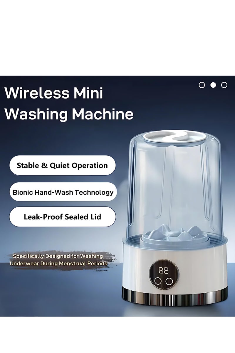 ALMiHomi Portable Mini Washing Machine – Small Laundry Washer for Travel & Home, Smart Delicates Cleaner with Multi-Turbo Rotation, Rechargeable, Quiet & Leak-Proof, Ideal for Underwear, Socks & Baby Clothes  - Image 2