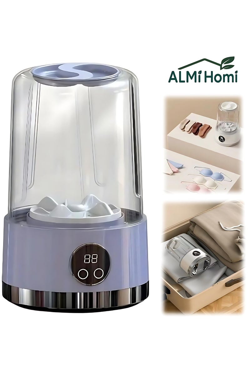 ALMiHomi Portable Mini Washing Machine – Small Laundry Washer for Travel & Home, Smart Delicates Cleaner with Multi-Turbo Rotation, Rechargeable, Quiet & Leak-Proof, Ideal for Underwear, Socks & Baby Clothes  - Image 1