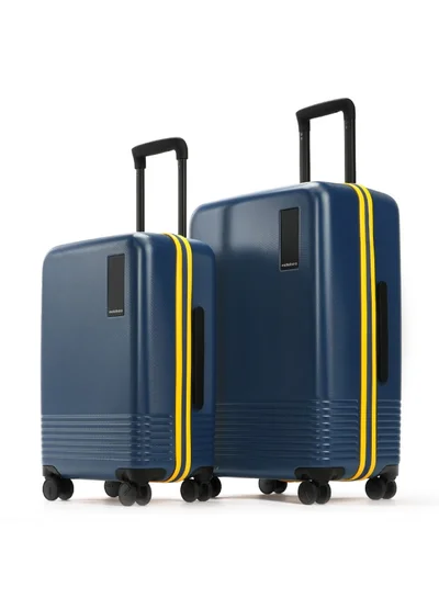 موكوبارا للتجارة ذ.م.م The Set of 2 Luggage Hardsided Polycarbonate 8 Hinomoto Spinner Wheels Small, Medium Size Trolley (Blue)